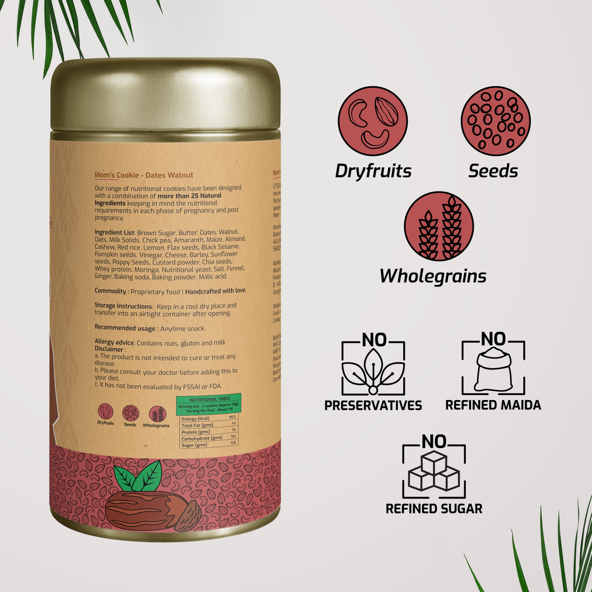 LittleVeda Pregnancy Cookies Trimester 3 (Pack of 2)(150g+150g) Da