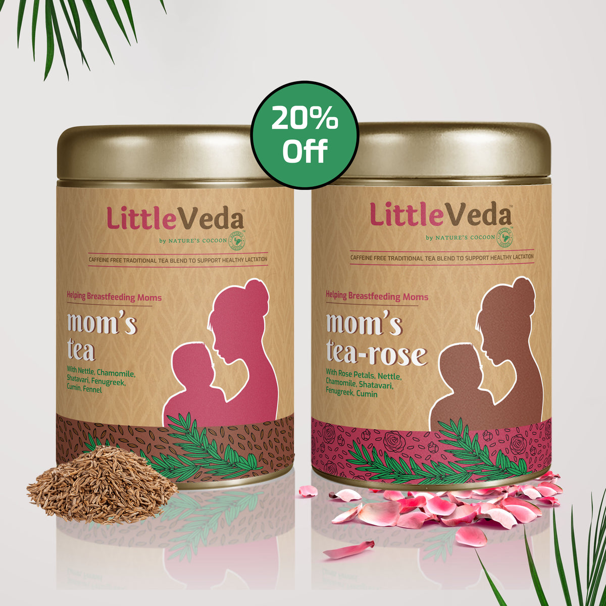 LittleVeda Mom's Tea Traditional & Rose (50g+50g)