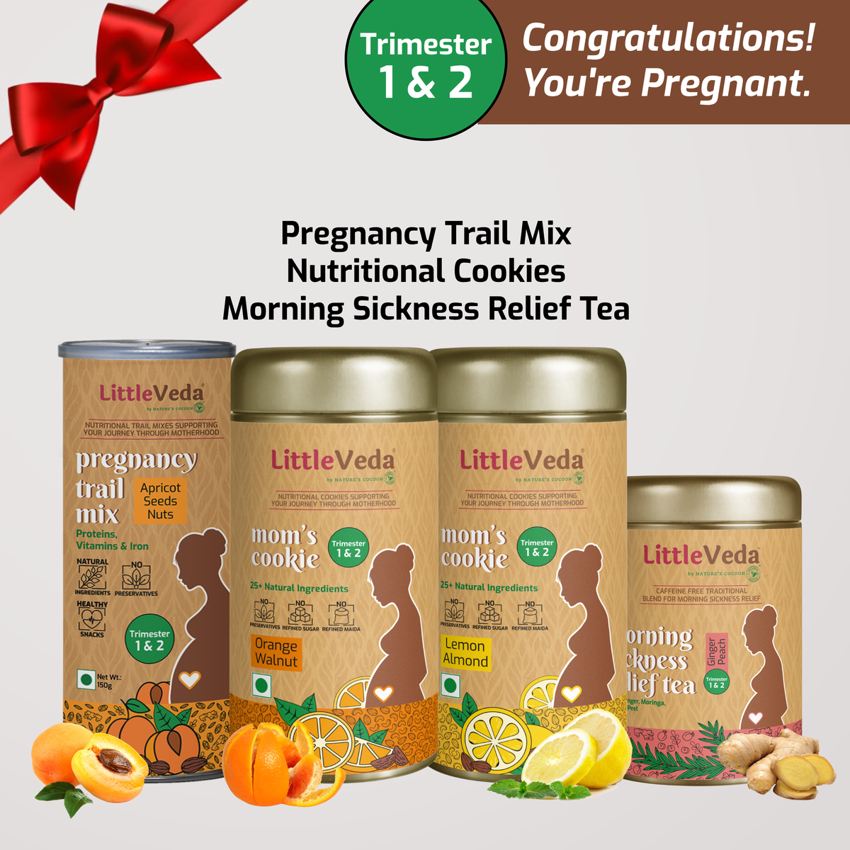 Trimester 1&2 Bundle (Pregnancy Cookies, Pregnancy Trail Mix , Morning